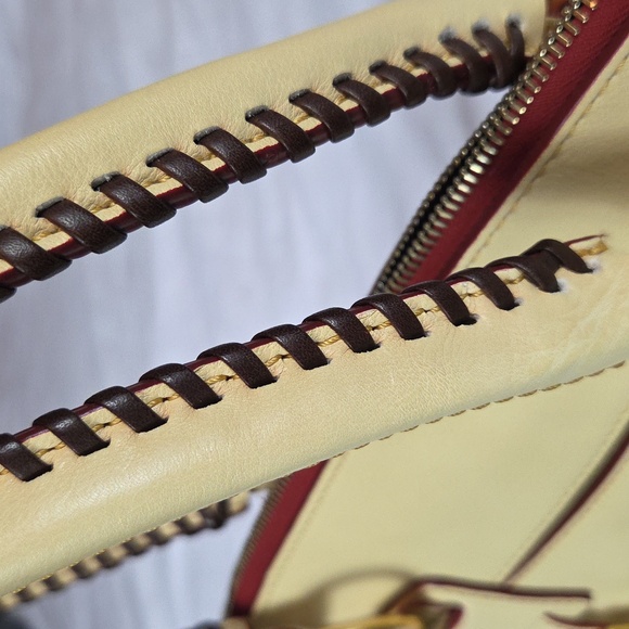 DOONEY & BOURKE NEW Large BONE Florentine Domed Buckle Satchel Handbag PURSE NWT - Picture 6 of 14